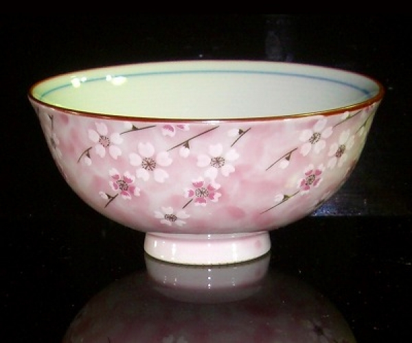 【はこぽす対応商品】 有田焼お茶碗平安桜(小)ピンク 工芸品