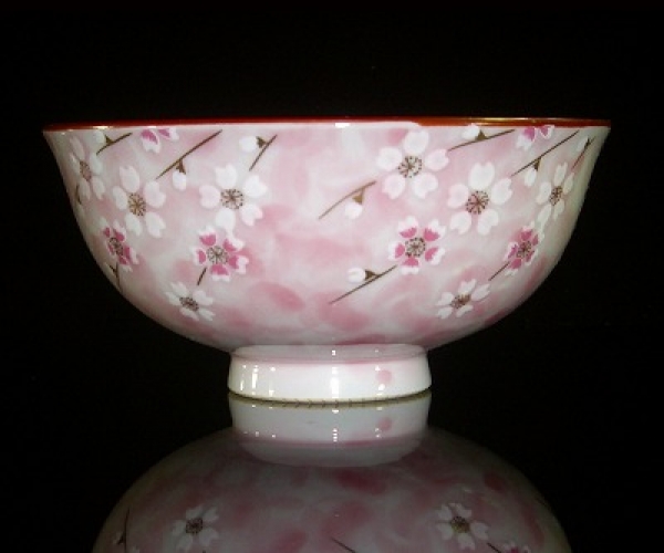 有田焼お茶碗平安桜(小)ピンク